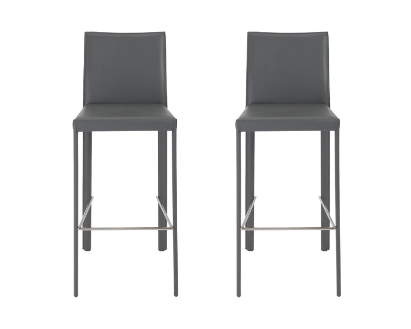 Steel Low Back Bar Height Bar Chairs (Set of 2) - Gray