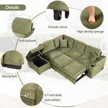 Load image into Gallery viewer, Sleeper Sofa Bed, 2 In 1 Pull Out Sofa Bed L Shape Couch With Storage Ottoman For Living Room, Bedroom Couch And Small Apartment
