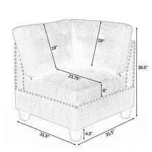 Load image into Gallery viewer, Modular Corner Sofa With Chenille Upholstery - Gray
