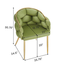 Load image into Gallery viewer, Luxury Handmade Accent Chair (Set of 2) With Gold Legs, Modern Green Velvet Armchair For Living Room And Bedroom - Green

