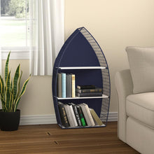 Load image into Gallery viewer, Boat Shaped Bookcase (489054) - Navy Blue / White
