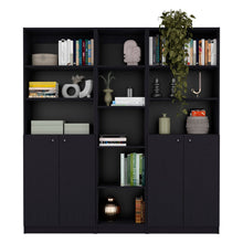 Load image into Gallery viewer, Five Tier Bookcase With Four Doors (546354) - Black

