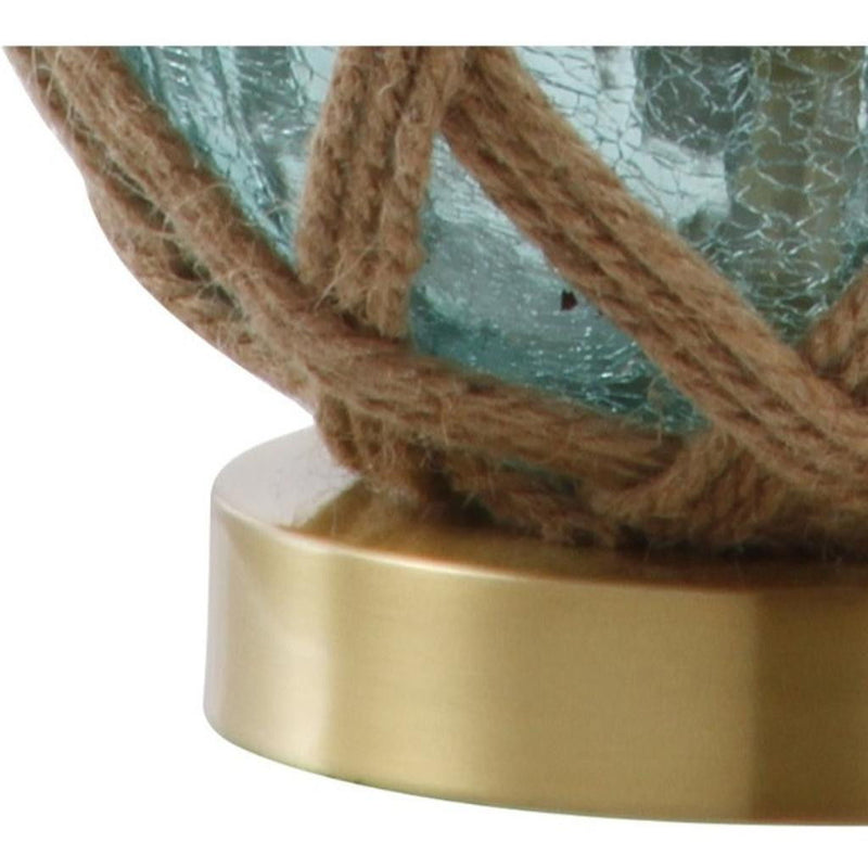 22" Novelty Table Lamp LED With Drum Shade - Aqua