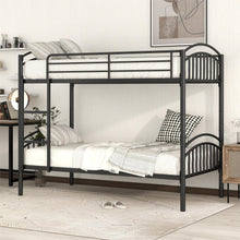 Load image into Gallery viewer, Twin Over Twin Metal Bunk Bed,Divided into Two Beds(Black){OLD SKU:MF280424AAB}
