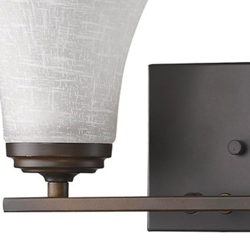 Two Light Wall Light With Tapered Glass Shade - Bronze