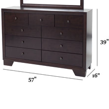 Load image into Gallery viewer, 1 Piece Dresser With 9 Drawers - Brown
