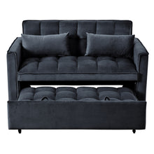 Load image into Gallery viewer, Sleeper Loveseat With Toss Pillows - Black
