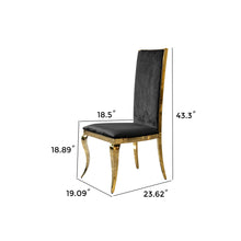 Load image into Gallery viewer, Dining Chair (Set of 2) With Unique Backrest Stainless Steel Legs - Gold
