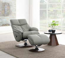 Load image into Gallery viewer, Kandoro - Top Grain Leather Accent Chair With Swivel &amp; Ottoman - Gray
