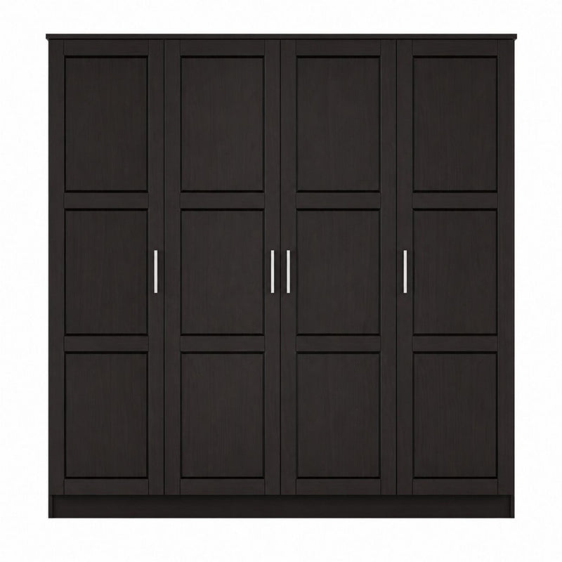 Solid Wood Four Door Combo Dresser (763752) - Dark Brown
