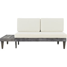 Load image into Gallery viewer, TOPMAX Outdoor 3-Piece Patio Furniture Set Solid Wood Sectional Sofa Set with Coffee Table Conversation Set with Side Table and Cushions, Grey+Beige
