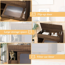 Load image into Gallery viewer, Furniture Style Multi Use Cat Litter Box House With Storage - Walnut

