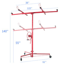 Load image into Gallery viewer, Drywall Panel Lifter Drywall Panel Hoist Jack Lifter Jack Rolling Caster Panel Hoist 11Ft - Red
