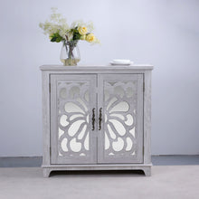Load image into Gallery viewer, Elegant Sideboard With 2 Acrylic Mirrored Doors, Adjustable Shelf Storage
