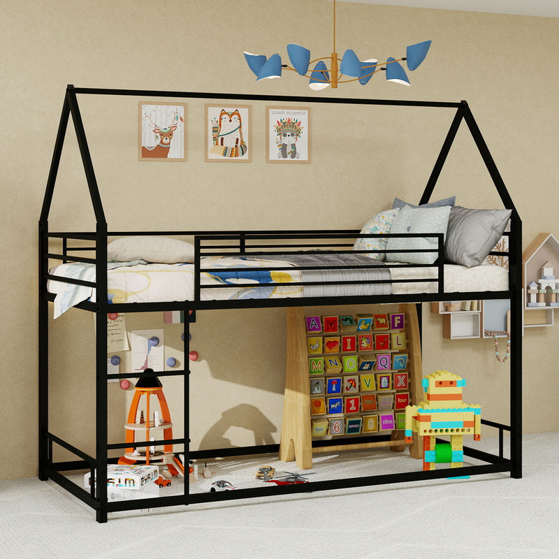 Bunk Bed With Safety Guardrails, No Box Spring Needed