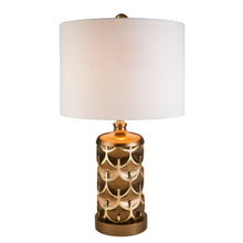 Load image into Gallery viewer, Magestic Geo Table Lamp - Brown And Gold
