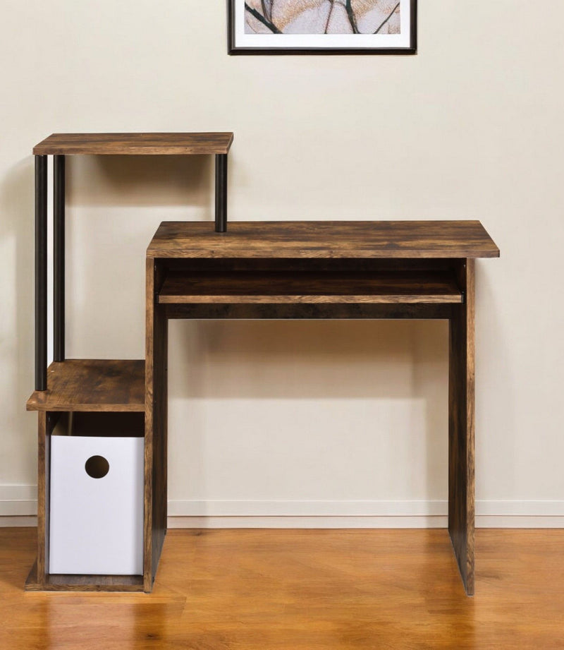 37" Computer Desk - Brown And Black