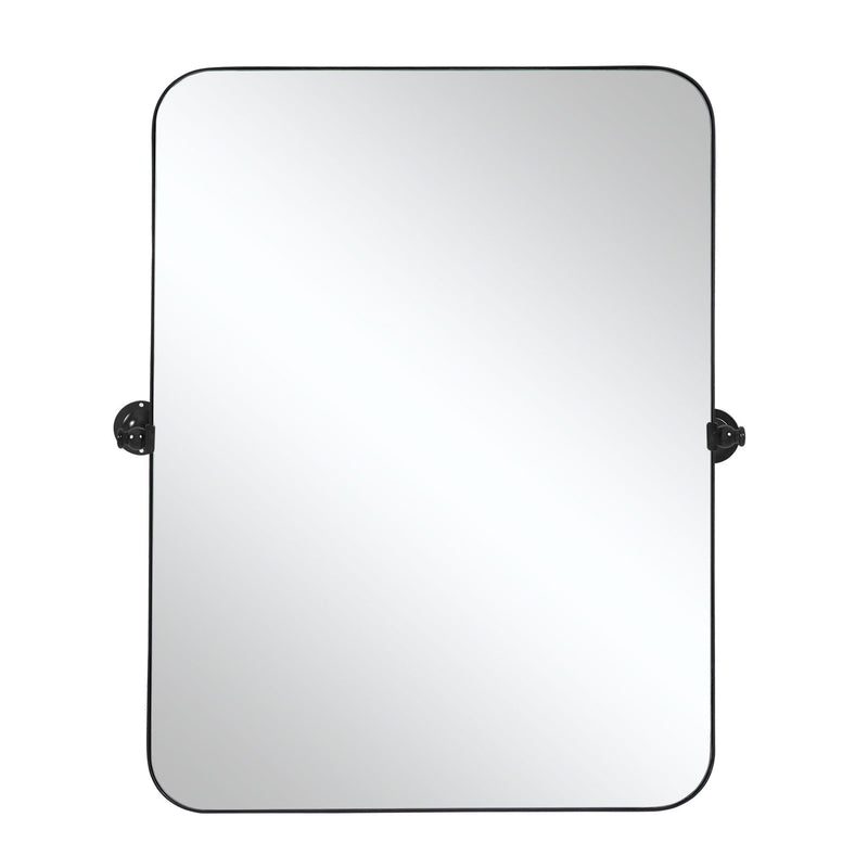 36" Framed Accent Mirror Metal - Black