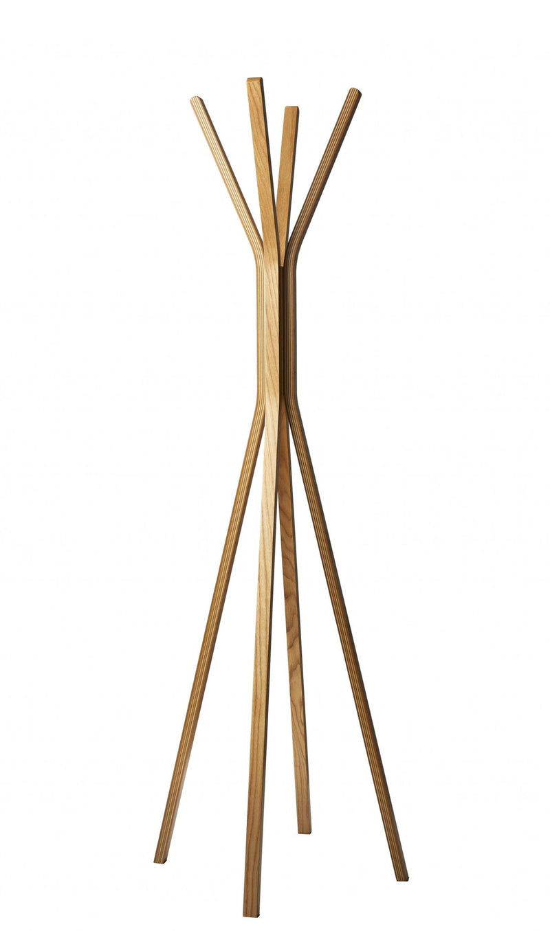 68" Modern Wood Coat Tree Rack - Natural