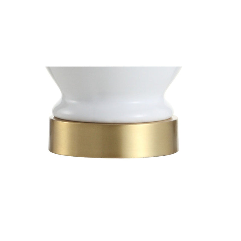 20" Urn Table Lamp With Drum Shade - White