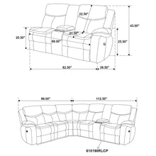 Load image into Gallery viewer, Mclean - Power Reclining Sectional Sofa With Storage Console - Dark Brown
