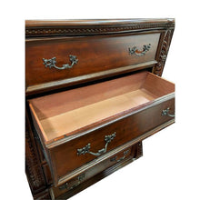 Load image into Gallery viewer, 3 Drawer Nightstand, Bedside Table Hand Carved Storage For Bedroom - Cherry

