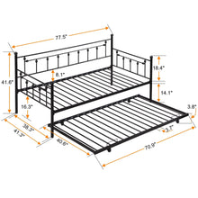 Load image into Gallery viewer, Twin Daybed With Trundle - Black

