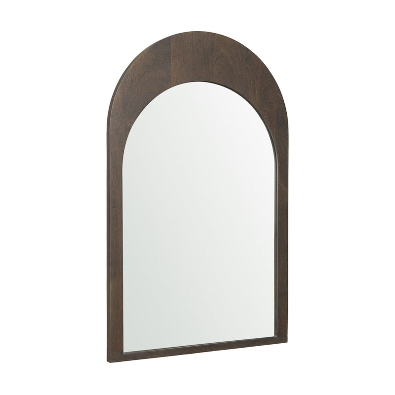 36" Solid Arch Framed Accent Mirror - Brown