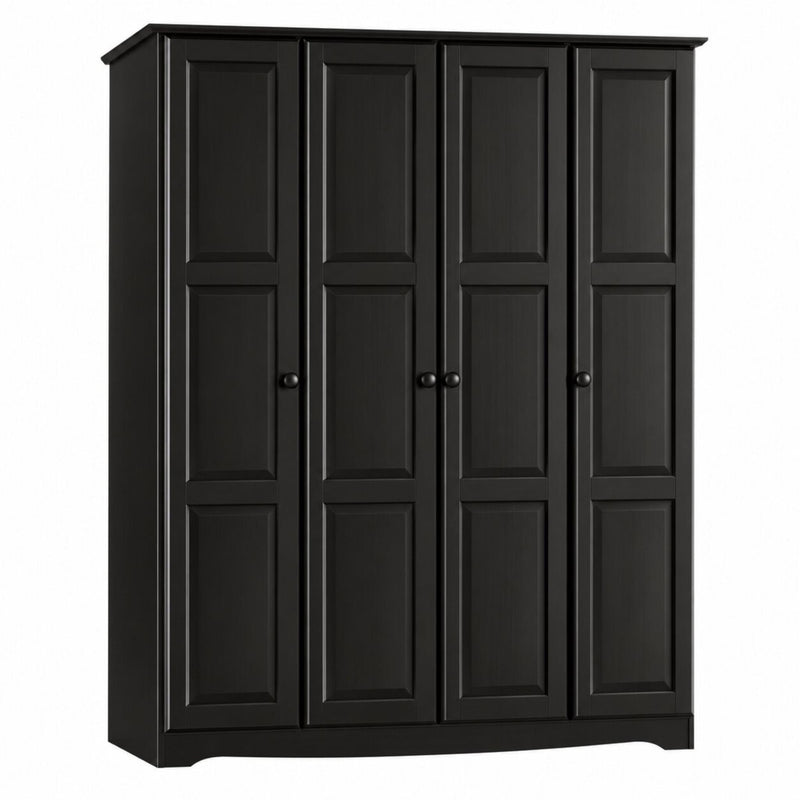 Solid Wood Four Door Combo Dresser (765062) - Black