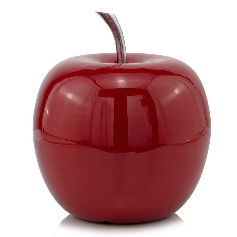 Decorative Apple Tabletop Sculpture (354656) - Red / Silver