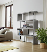 Load image into Gallery viewer, Three Tier Etagere Bookcase (555007) - Gray / Silver
