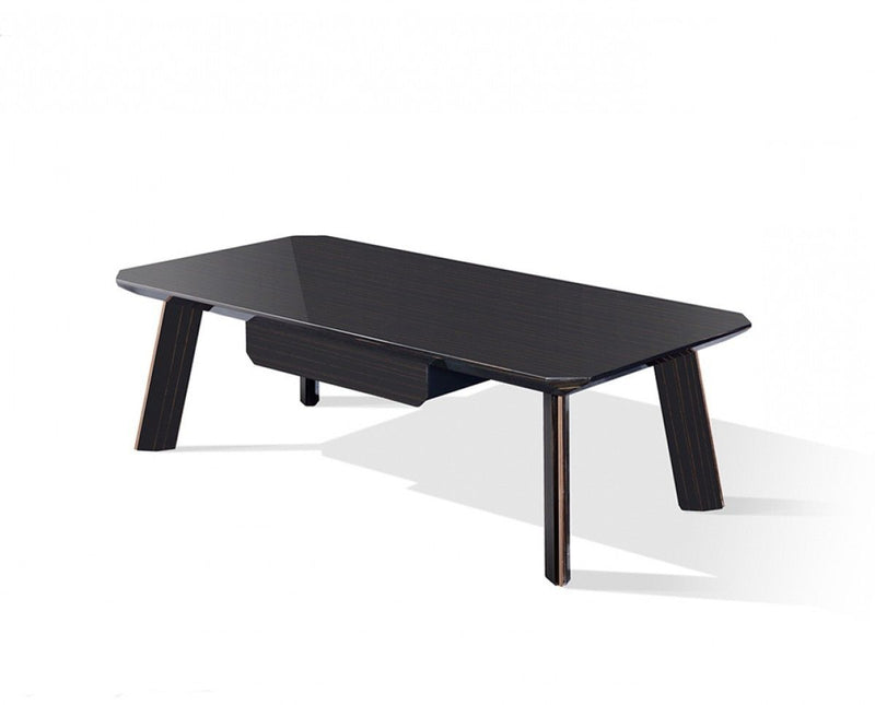 Modern Gold Coffee Table - Black And Rose