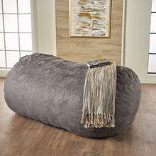 Load image into Gallery viewer, Flora - Traditional 6.5 Foot Suede Bean Bag - Charcoal
