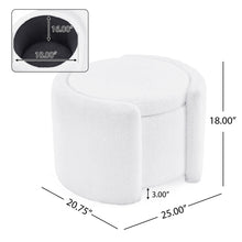 Load image into Gallery viewer, Cozy Boucle Storage Ottoman, Stylish Comfort With Hidden Storage
