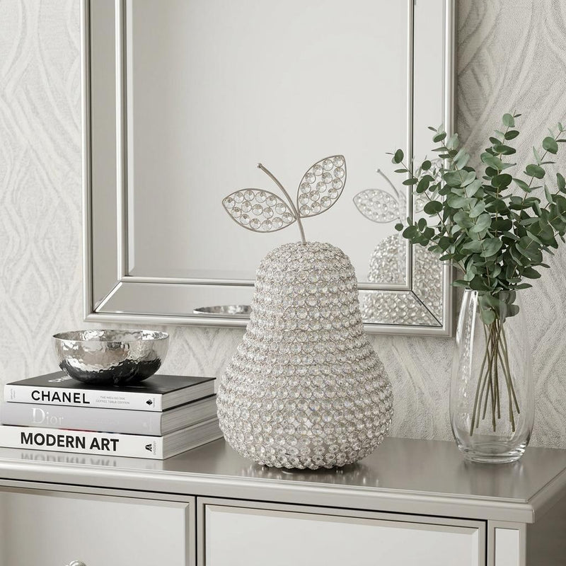 Decorative Pear Tabletop Sculpture - Silver