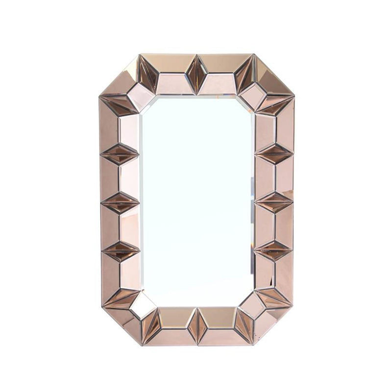 35" Rose Glass Framed Accent Mirror - Gold