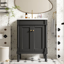 Load image into Gallery viewer, Bathroom Vanity With Top Sink, 2 Tier Storage Cabinet
