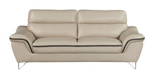 Load image into Gallery viewer, Silver Legs Leather Sofa - Beige
