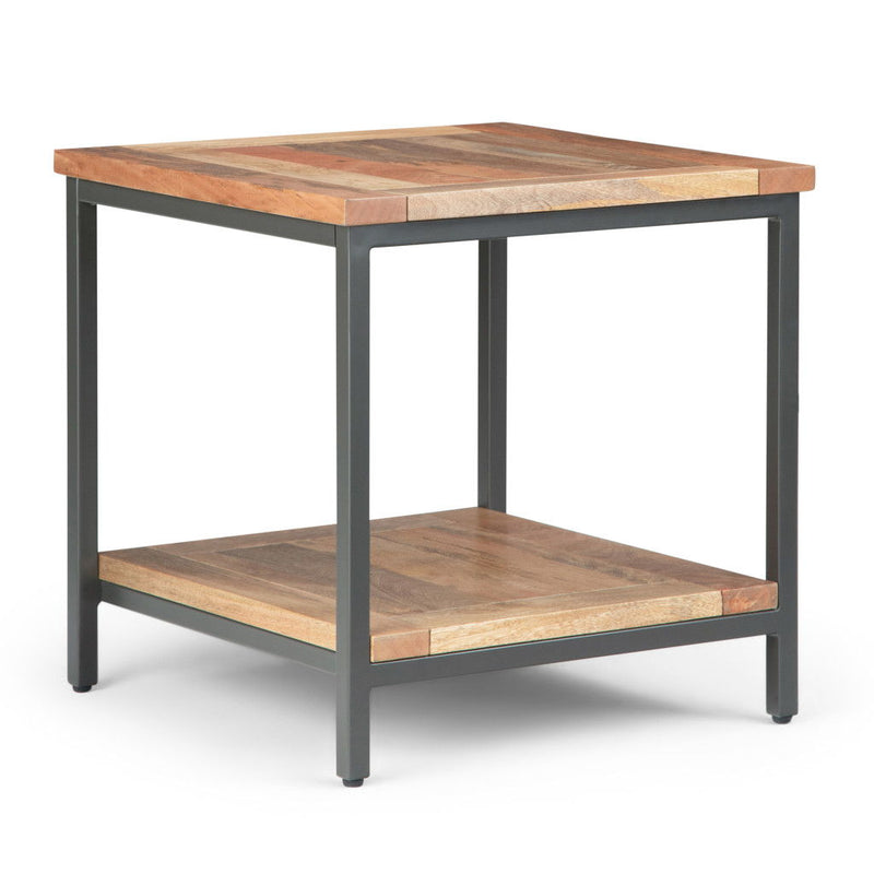 Metal Square End Table - Natural