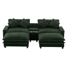 Load image into Gallery viewer, Sectional Sofa Upholstered Sofa With Two Removable Ottoman, Two USB Ports, Two Cup Holders And Large Storage Box For Living Room

