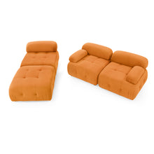 Load image into Gallery viewer, Modular Sectional Sofa, Button Tufted Designed and DIY Combination,L Shaped Couch with Reversible Ottoman, Orange Velvet
