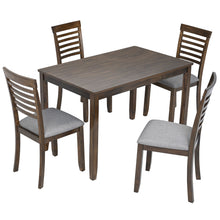 Load image into Gallery viewer, 5 Pieces Modern Dining Set, Rectangular Wooden Dining Table With 4 Upholstered Chairs
