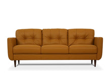 Load image into Gallery viewer, Leather Sofa With Black Legs - Orange
