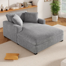 Load image into Gallery viewer, Oversized Chaise, Lounge Chair Classic Design, Soft Fabric, Durable Frame With Solid Wood Legs
