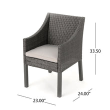 Load image into Gallery viewer, Outdoor Rattan Dining Chair With Straight Legs And Sloped Arms (Sey of 2)
