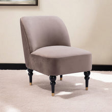 Load image into Gallery viewer, Velvet Side Chair - Taupe Black And Gold
