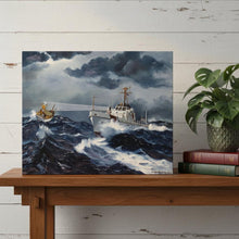 Load image into Gallery viewer, Hand Painted Model Boat - Dark Gray / Blue

