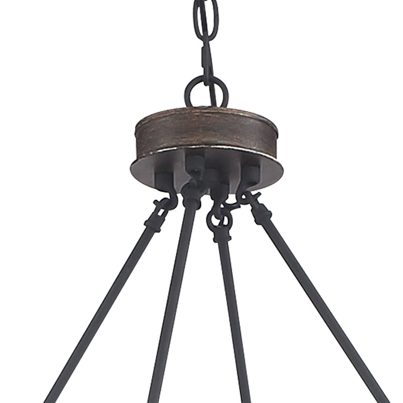 37'' Candle Style Twelve Light Metal Dimmable Chandelier - Brown / Black