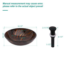 Load image into Gallery viewer, Vessel Bathroom Sink With Pop Up Drain, Round Bowl Design For Bathrooms - Brown
