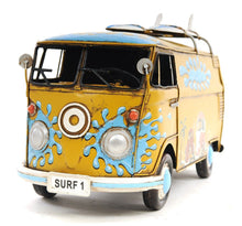 Load image into Gallery viewer, Hand Painted c1967 Volkswagen Deluxe Model Car - Blue / Yellow
